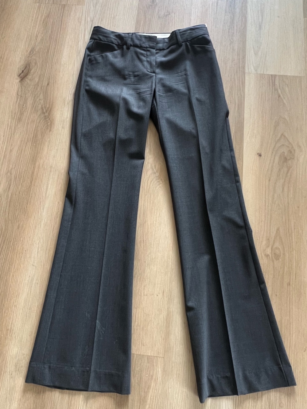 THEORY Gray Wool Flare Pants • 4